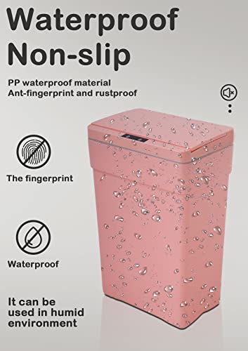 Caneca de basura automática sensor 13 galones rosa miniatura 5