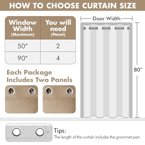 Image of MIULEE Closet Curtain for Open Closet Without Door Grommet Top 34x80 Inches | Covers Closet, Privacy Curtains for Room Divider, Sun /Light Blocking, Quality Fabric, Doorway