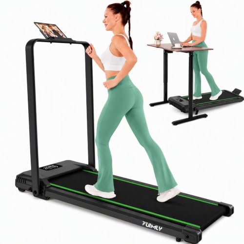 Image of FUNMILY Upgrade Walking Pad Folding Treadmill with 12% /15% Incline & Handle Bar, 3.5HP Foldable Under Desk Compact Treadmills for Home /Office /Gym, 400+lb Capacity, Shock Absorption