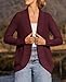 ZESICA Women's Fall Winter 2025 Long Sleeve Open Front Casual Lightweight Soft Knit Cardigan Sweater Outerwear,Wine,Large