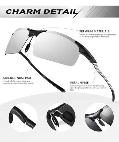 Image of ANYLUV Polarized Sunglasses for Men Carbon Fiber Sunglasses with UV400 Protection for Fishing Driving Gift