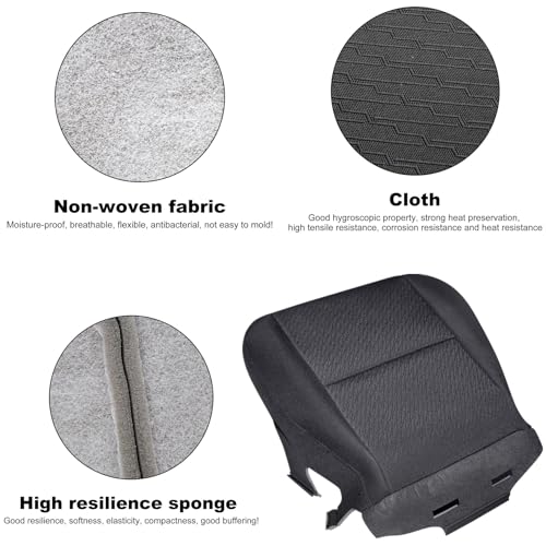 FZJDSD Black Cloth Front Driver Side Bottom Replacement Seat Cover Compatible with Chevy Silverado Tahoe Suburban Avalanche GMC Sierra Yukon 2007 2008 2009 2010 2011 2012 2013 2014 by FZJDSD - Image 3