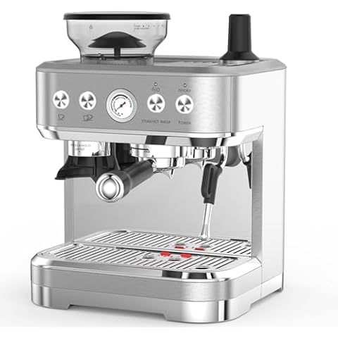 Takywep Professional Espresso Machine with Built-In Grinder and Milk Frother, 15 Bar Cappuccino and Latte Maker, Gift for Coffee Enthusiasts, Mom, Dad Cover