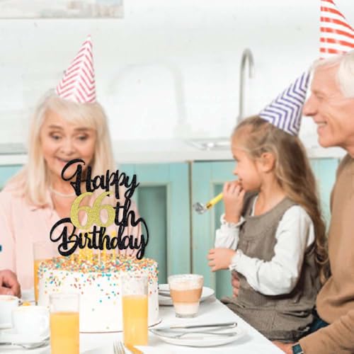 Image of 66th Happy birthday cake topper happy cake decoration 66th birthday party decoration gift plugin (66)