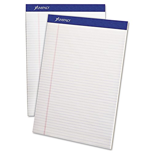Ampad 20322 Perforated Writing Pad, 8 1/2 x 11 3/4, White, 50 Sheets (Pack of 12)