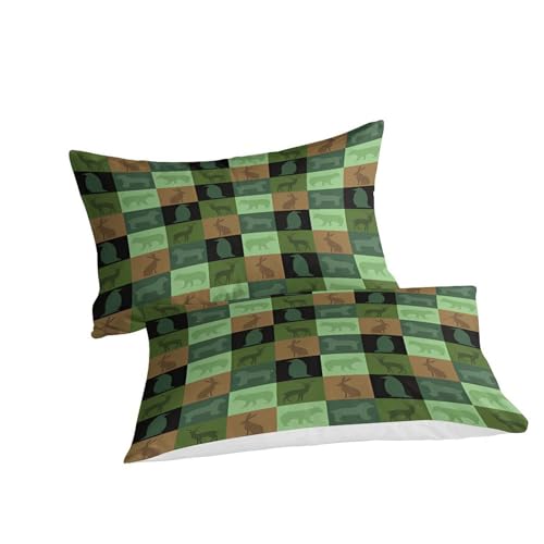 Housse de couette patchwork animaux imprimé 3D en microfibre zippée pour lit double