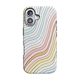 Casely Nick Case | Ride The Wave | Pastell Rainbow Lined | Kompatibel mit MagSafe | Mutiges Schutzdesign