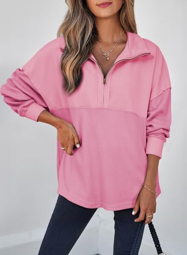 Image of SHEWIN Women Fall Sweatshirt Casual Half Zip Pullover Fall Top 2026 Clothes