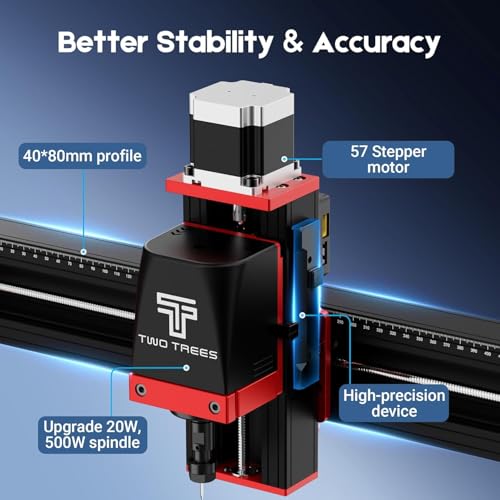Image of 3IDEA Twotrees TTC450 Pro CNC Router Machine,Upgraded 3-Axis Engraving All-Metal Milling Machine for Wood Acrylic MDF Nylon Carving Cutting