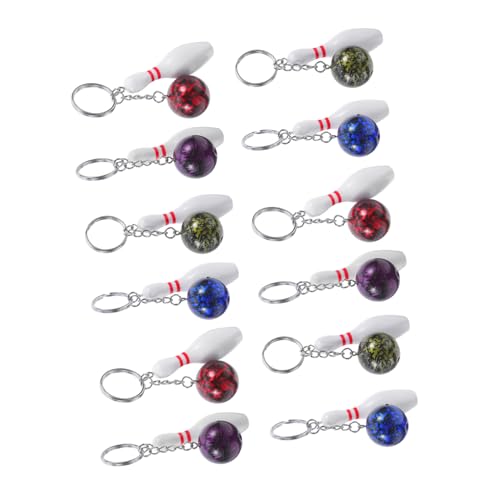 Porte-clés bowling en PVC lot de 12 pièces décoratives pour sac