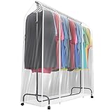 Sorbus Garment Rack Cover - 6 Ft Transparent Clothes Rail Cover, Garment Coat Hanger Protector Clothing Storage for Dresses, Suits, Coats, and More
