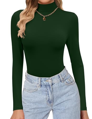 Image of Ekouaer Womens Turtleneck Shirts Long Sleeve Lightweight Fitted Thermal