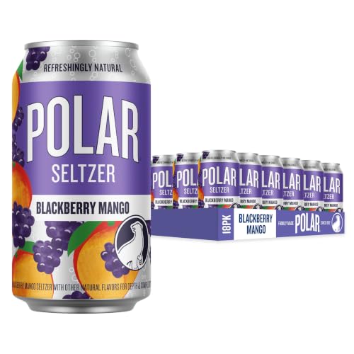 Polar Seltzer Water Blackberry Mango, 12 fl oz cans, 18 pack