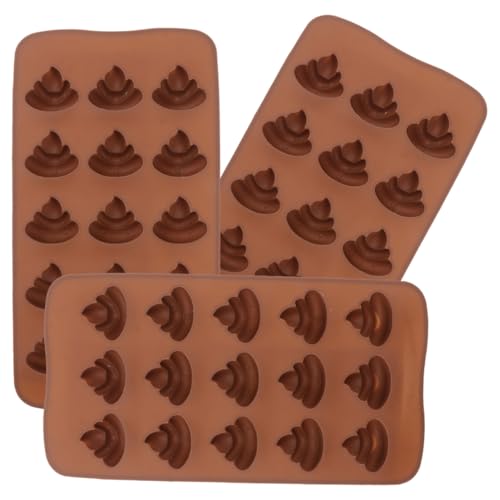 VICASKY 3PCS Jelly Moulds Mould Silicone Foot Mold Pumpkin Candy Molds Halloween Chocolate Mini Funny Poop Emotion Baking for Cake Pudding Fondant Set Shape Prank Stool Decorations Shaped Cute