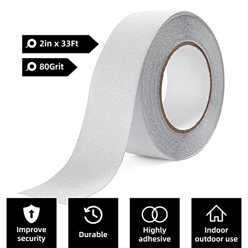 Image of Reniteco Anti Slip Tape - 2 inch x 33Ft, Clear Heavy Duty Grip Tape - High Adhesion & Waterproof, No Residue Removal for Outdoor Stairs, Tile, Shower, Bathtub - Extra Grip Safety Tape