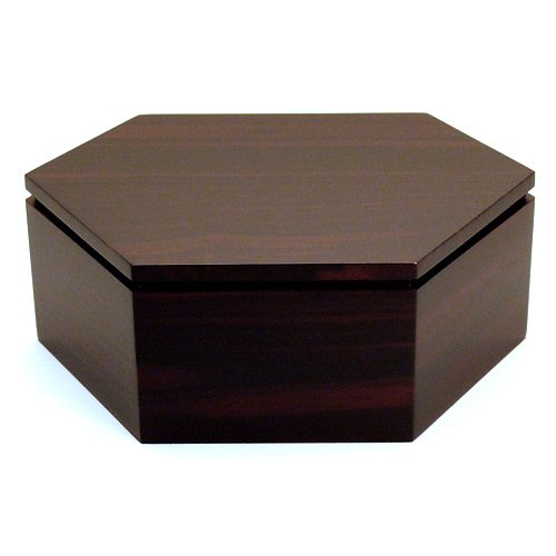仏壇屋 滝田商店 六角仏像台 黒檀製 大(高さ5.5cm×巾15.2cm)◆仏壇用の仏具・仏像をのせる台・仏像置台・仏台・唐木仏具【滝田商店発行 証明書付】