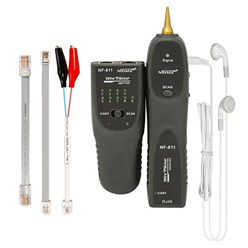 Wire Tracker RJ11 RJ45 Cable Tester Line Finder, NOYAFA Handheld Cable Finder Tone Generator for Ethernet LAN Network Cable Collation, Continuity Checking, Telephone Line Test, Polarity Testing