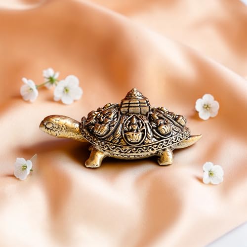 Brass Finecrafted Ashta Lakshmi Tortoise in Antique Gold Finish thumbnail 12