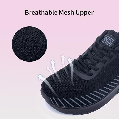 Image of MEHOTO Womens Wide Toe Box Shoes Walking Sneakers with Arch Support Slip On Fashion Tennis Shoes for Swelling Bunion Plantar Fasciitis BlackGrey US 7