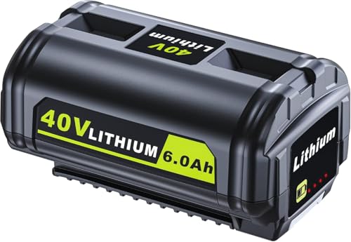 LONG FIT Replace for Ryob 40V Battery 6.0Ah OP4060 OP4040 Battery OP4050 OP4015 OP4026 OP4030, Compatible with Ryob 40V HP Series Tools