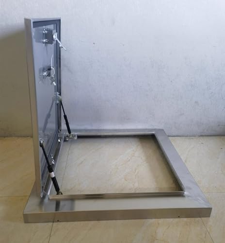 Heavy Duty Stainless Steel Roof Access Hatch Door, 24x24, 24x36, 30x30, 30x36 Inch, Secure Attic Cover with Gas Shock Strut & Handle for Safe Roof Access