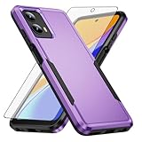 Asuwish Phone Case for Motorola Moto G 5G 2024/Moto G Play 2024 4G with Tempered Glass Screen Protector Cover and Slim Thin Hybrid Full Body Protective Mobile Cell Accessories G5G G5 Women Men Purple