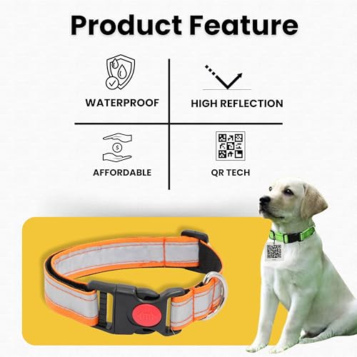 Image of India's First Smart Reflective Collar by Pawsitivity for Strays, QR Code Enabled, Anti Theft, Durable and adujstable | Pack 5 pcs | Color: Green