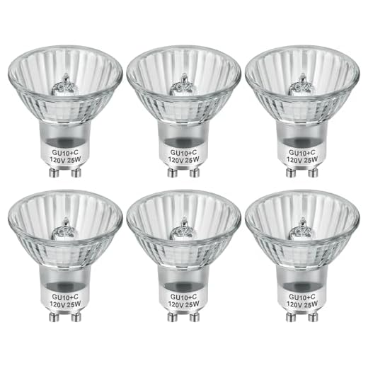 SerBion Light Bulbs for Candle Lamp - 25 Watt Light Bulbs - GU10 Halogen for Candle Warmer Wax Melter- Dimmable Light - Warm White, 6 Packs