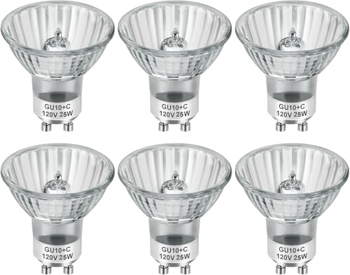 SerBion GU10 25 Watt Halogen Light Bulbs for Lava Lamp and Wax Warmer 120V Dimmable 6-Pack