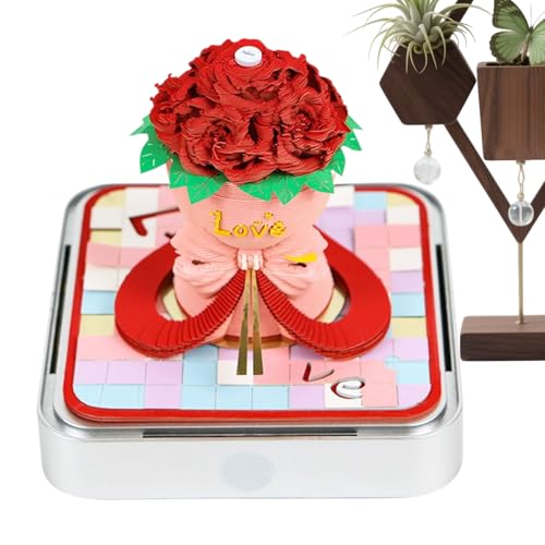 Calendrier 3D 2026 en rose sculptée pour décorer le bureau et illuminer vos notes créatives