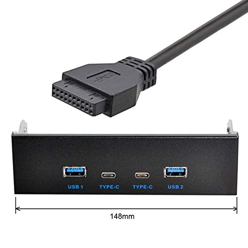 cablecc USB-C & USB 3.0 HUB 4 przyłącza płyta przednia do płyty głównej 20pin kabel przyłączeniowy do gniazda 5,25