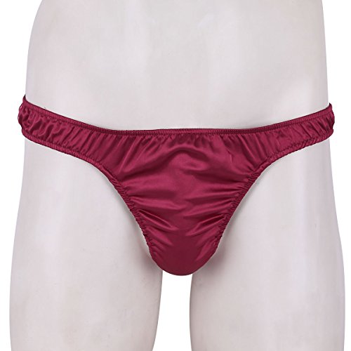 Sissy Pouch Panties Men's Frilly Satin Bikini Male Briefs Underwear Cross Dresser Thongs4