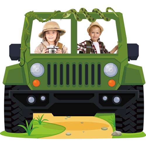 Fondo fotográfico Safari Jungla en forma de Jeep para fiestas miniatura 1
