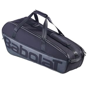 Babolat - Sporttasche für Schläger Modell Cross Court, 40 Liter, Schwarz, 2 Hauptfächer, Zubehörfächer, Rucksacktragefunktion, Ultra-Robustes und wasserabweisendes Material, für 6 Schläger