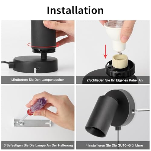 Luz de pared con interruptor inteligente aplique LED interior giratorio para dormitorio 4