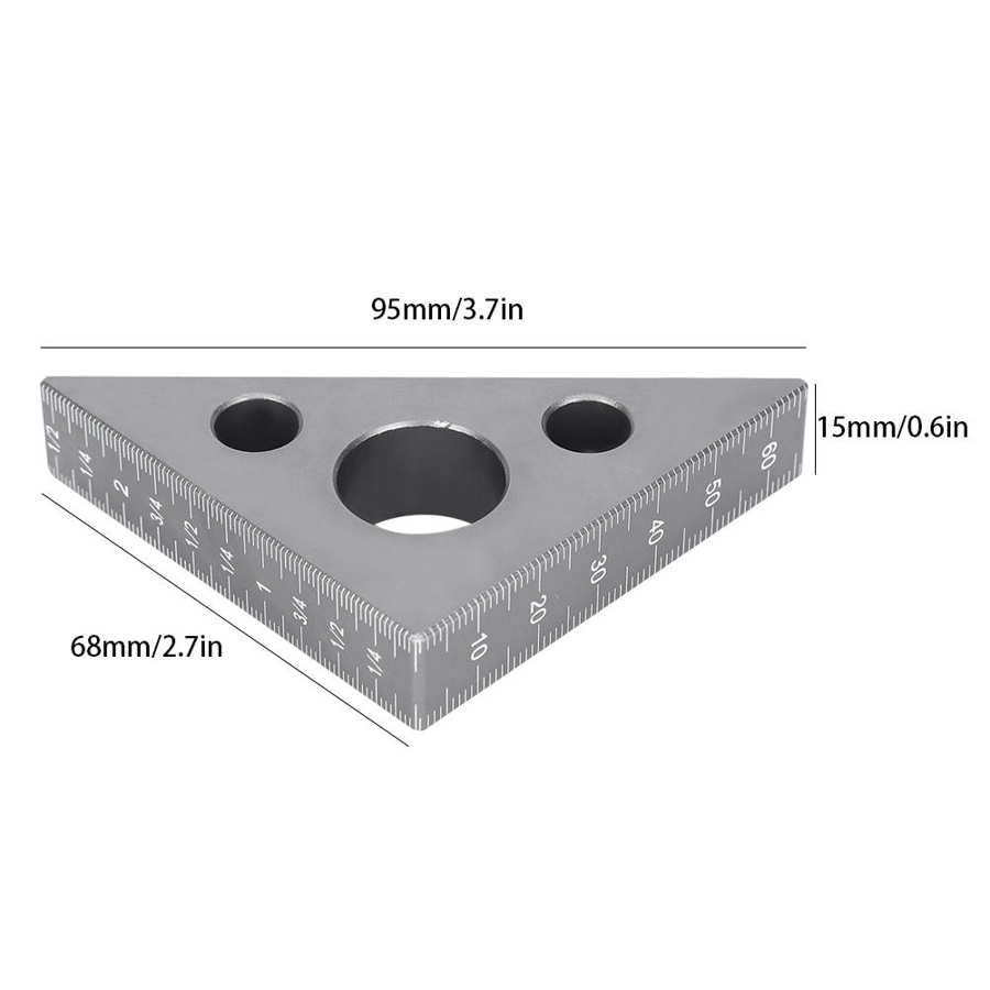 4pcs Right Angle Ruler Triangle Ruler Aluminum Alloy 45/90 Degree Frosted Right Angle Gauge Woodworking Ruler