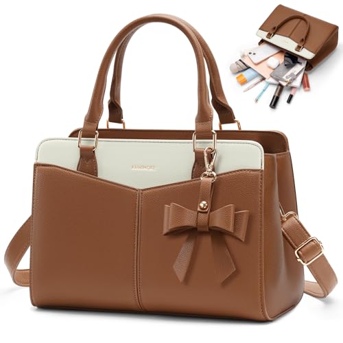 RAINSMORE Handbags for Women PU Leather Designer Handbags for Women Elegant Top Handle Shoulder Bag Tote Bag for Casual Travel