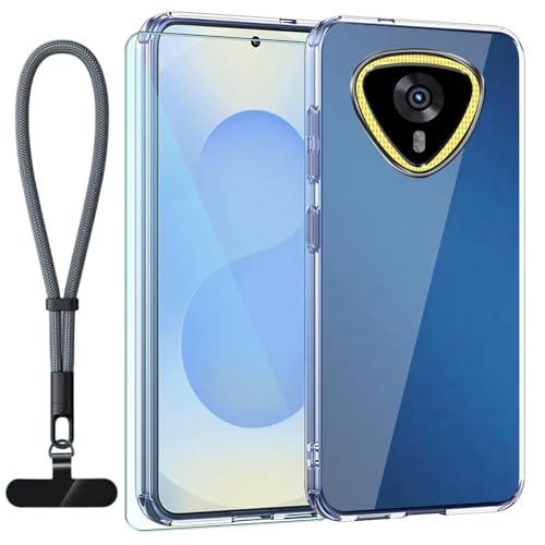 TIANDIMY Silicone Case and Lanyard + Screen Protector for Cubot Kingkong Mini 4,Transparent Shockproof TPU Case,Bumper Phone Case,DustProof, Antiskid Anti-Scratch Phone Cover -M5