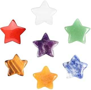 Healing Crystals 7PCS Stars Crystal for Beginners,Crystals and Gemstones Healing Set,Witchcraft Decor,Mindfulness Gifts for Meditation Yoga Anxious Relie