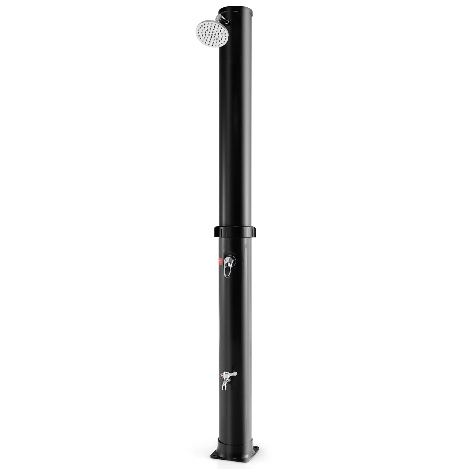 Goplus Douche d'extérieur chauffante à énergie solaire de 36 litres, douche autoportante de 2,3 m avec pommeau de douche rotatif, réglage de la température et douchette de pied, pour jardin, plage,