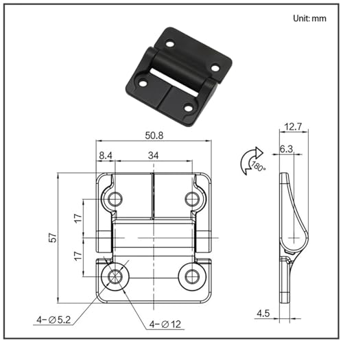 Charnière amortissante en zinc pour coffre à jouets et placard - 3