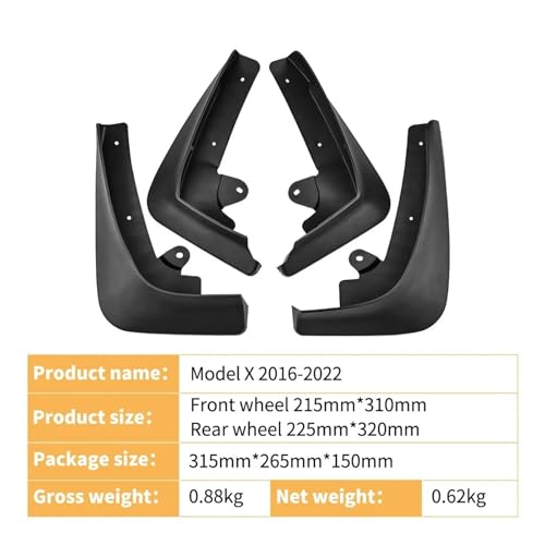 Guardabarros impermeables para Tesla Model X que evitan salpicaduras de barro 3