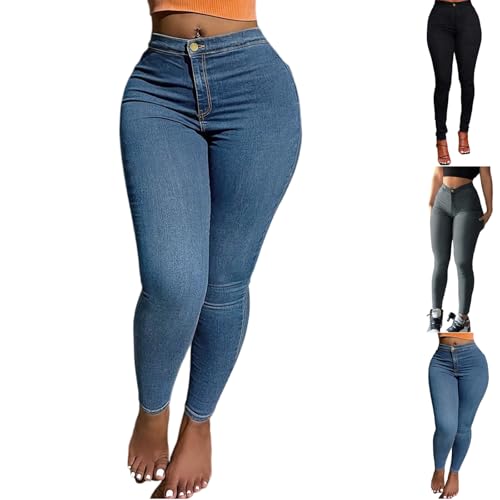 Skinny Jeggings for Women Tummy Control Stretchy High Waisted Jeans Colombian Pull on Jean Leggings with Pockets