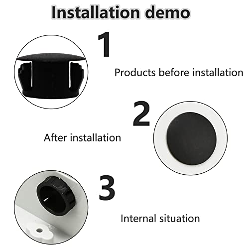 Image of 14mm Black Hole Plugs Plastic Flush Type Hole Plugs Snap in Locking Hole Tube,Tube Fastener Cover,Round Snap in Type Locking Furniture Hole Plugs,Panel Theft-Proof Door Plug(50pcs)