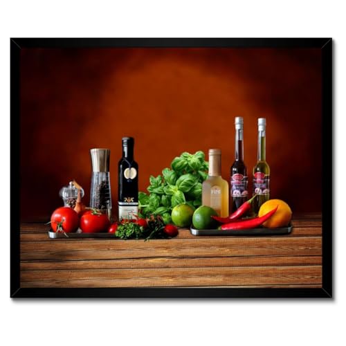 Poster Épices pour la cuisine dans un cadre blanc mural 50 x 40 cm