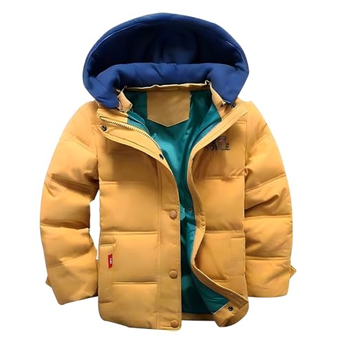 linboo Winterjacke Jungen Daunenjacke mit Abnehmbarer Samt...