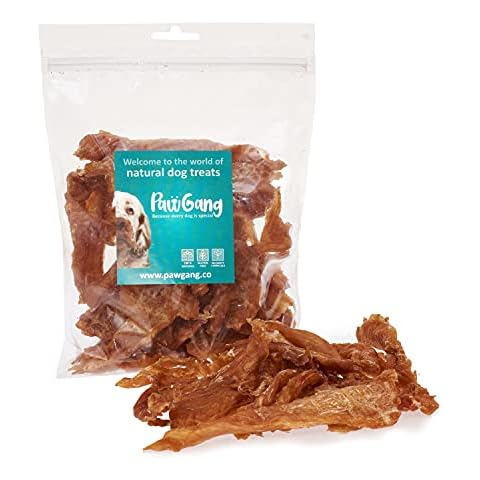 PawGang - Chicken Fillet Jerky 250g - 100% Natural EU Sourced Treats for Dogs Puppies Young Adult Old Small Large Dog - Air Dried Chews Snacks - Healthy Hypoallergenic - Low Fat Grain Free - BARF Raw Cover