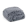 Bedsure Waterproof Dog Blankets Medium - 80x100cm Long Faux Fur Dog Bed Blankets Washable for Medium Dogs, Fluffy Pet Throw Blanket for Sofa Bed Protector, Calming Cat Blanket, Grey