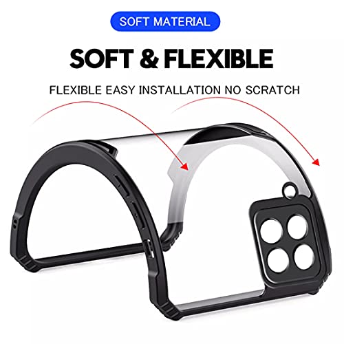 Image of Designerz Hub Case Transparent Crystal Clear Hard PC Back Case with TPU Bumper, Military-Grade Drop Protection, Shockproof Anti-Scratch case Cover for Redmi 10 Prime - Black