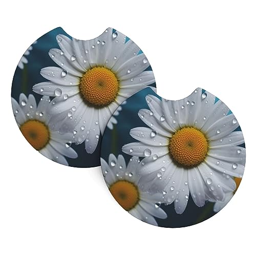Portavasos para Auto 2 Piezas Flores Daisy Antideslizante miniatura 2